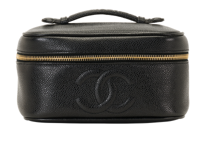Chanel Vintage Vanity Case, &pound;525, Accessories, Black, Caviar Leather, Front view